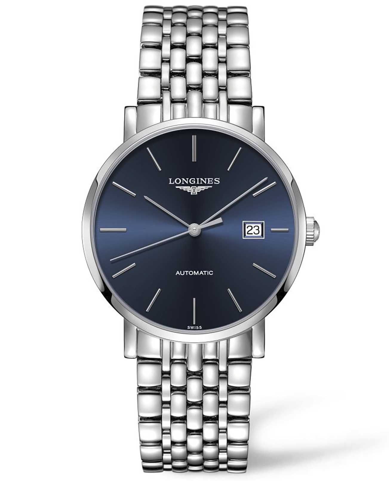 Longines Longines Elegant Collection L4.910.4.92.6  L49104926 механические мужские часы синий циферблат, браслет нержавеющая сталь — вид спереди
